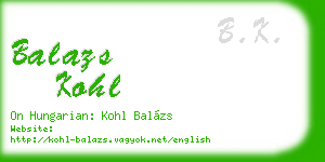 balazs kohl business card