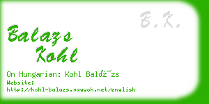 balazs kohl business card